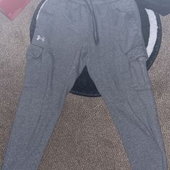 Under Armour Rival Fleece Cargo Bottoms Small Smokey Grey