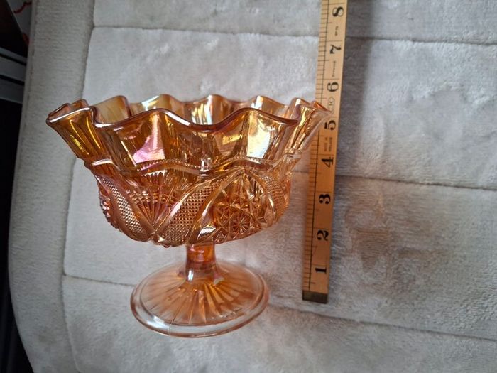 Carnival Glass 1950's Sugar Bowl and Milk Jug