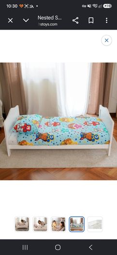 Cot Bed with Mattress (Grey or White)