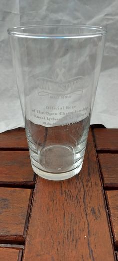 Gillespies malt stout pint glass,official beer to the open championship at royal Lytham & St. Anne's 18th to 21th ,1996,,buyer collects or pays postage, collectors item