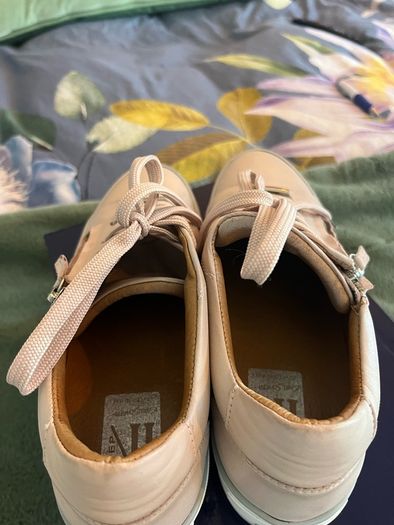NEW Carl Scarpa Fissato Side Zip Platform Runners / Trainers - Blush Pink Leather - Size 6 / EU39