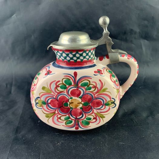 Vintage Art Pottery Hand Painted Pitcher