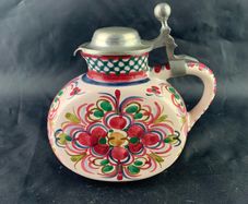 Vintage Art Pottery Hand Painted Pitcher