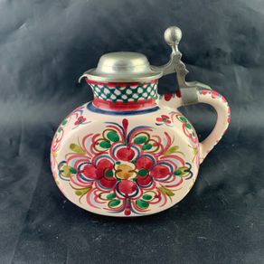Vintage Art Pottery Hand Painted Pitcher