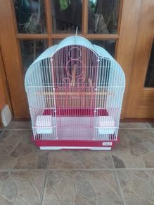 pink bird cage