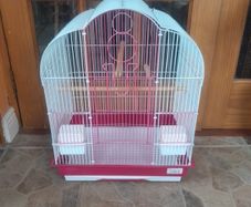 pink bird cage