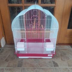 pink bird cage
