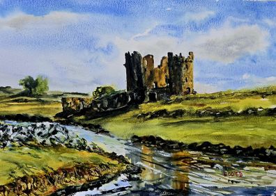 Ballycarbery Castle   watercolour