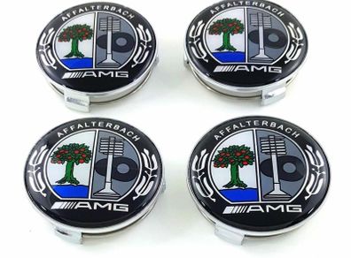 Affalterbach 4PCS 75MM Mercedes Blue Car Alloy Wheel Center Wheel Hub Caps A B C CLA CLS G M R W202