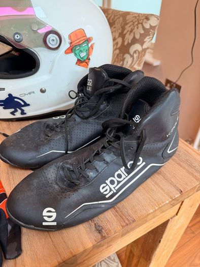 Go kart racing equipment - helmet, rainsuit, boots, gloves and more