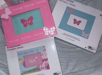 3 x new girls picture frames