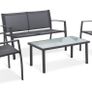 4-piece Garden furniture sets for indoor and outdoor use Garden lounge with tea table, sofa and chairs  Black Image 4