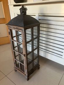 Very Tall Floor Standing Rustic Wooden Candle Holder