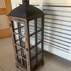 Very Tall Floor Standing Rustic Wooden Candle Holder