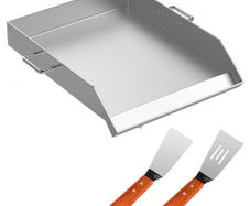 Square Grill Plate 16 x 18 Inch Stainless Steel Griddle Flat Top Grill Tripple Burner Stove Griddle