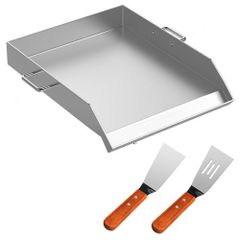 Square Grill Plate 16 x 18 Inch Stainless Steel Griddle Flat Top Grill Tripple Burner Stove Griddle