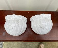 Pair of Decorative Ceramic Wall Planters