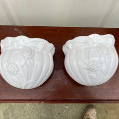 Pair of Decorative Ceramic Wall Planters