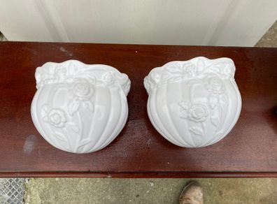 Pair of Decorative Ceramic Wall Planters