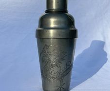 Vintage Chinese Pewter Cocktail Shaker - Kut Hing Swatow - Dragon Pattern