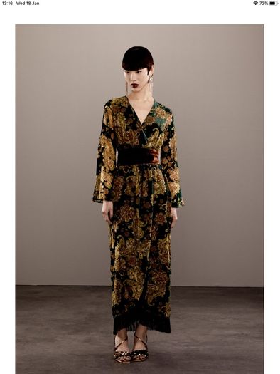 Zara velvet wrap style dress, new, size M,