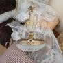 Mid Century Crystal and Brass Chandelier Image 6