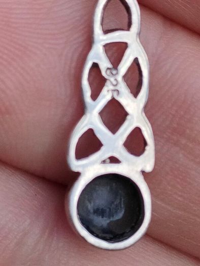 Celtic Knot and Onyx Sterling Silver pendant set