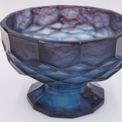 Vintage George Davidson Blue Cloud Glass Bowl Model 697 - 1930s