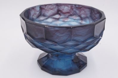 Vintage George Davidson Blue Cloud Glass Bowl Model 697 - 1930s