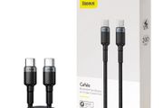 Baseus Catklf-alg1 Cafule Pd 2.0 Type-c To Type-c 100w 20v 5a L=2m Grey+black