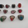 Antique Rings Lot 15 Mixed Brass, Stone & Glass Rings Image 9