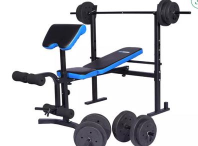 Pro Fitness Folding Workout Bench with 50kg Weight Package