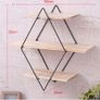 BRAND NEW 50x50x19cm Shelf Storage Iron Art Wooden Retro Wall Coat Hanger Storage Image 2