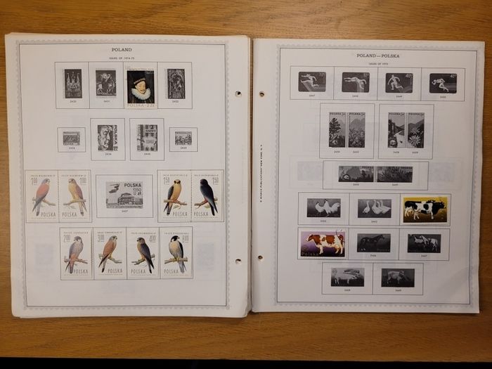 Poland 1946 -1983  Minkus Stamp album pages partially filled