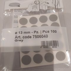 100 adhesive grey screw caps / cabinet or shelves hole coverers - 13mm