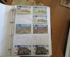 call card collection in folder