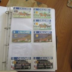 call card collection in folder