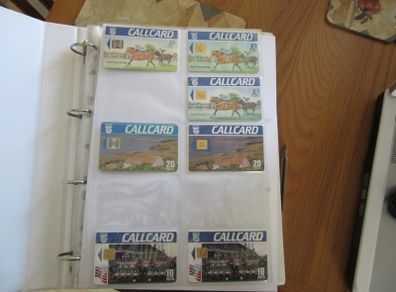 call card collection in folder