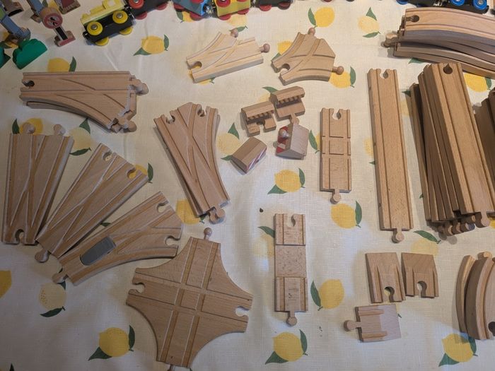 200-piece BRIO wooden train track and trains set