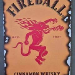 Vintage Style  Metal Sign. Fireball cinnamon whisky, advertisement.