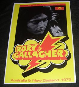 Rory Gallagher-Australia & New Zealand 1975 concert poster