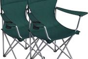 NEW SALE | Set of 2 Folding Camping Chairs, Comfortable, Heavy Duty Structure, Max. Load Capacity 150 kg, with Cup Holder, Outdoor Chair