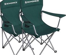 NEW SALE | Set of 2 Folding Camping Chairs, Comfortable, Heavy Duty Structure, Max. Load Capacity 150 kg, with Cup Holder, Outdoor Chair