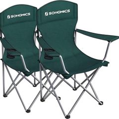 NEW SALE | Set of 2 Folding Camping Chairs, Comfortable, Heavy Duty Structure, Max. Load Capacity 150 kg, with Cup Holder, Outdoor Chair
