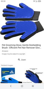 Dog grooming gloves