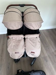 Ickle bubba Venus Double buggy / stroller with newborn insert