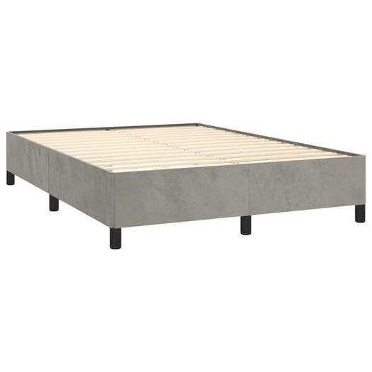 Bed Frame without Mattress Light Grey 135x190 cm Double Double Velvet
