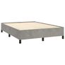 Bed Frame without Mattress Light Grey 135x190 cm Double Double Velvet Image 3