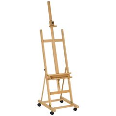 Vinsetto Easel, Artist Easel, Adjustable, 4 Wheels, Natural + Black