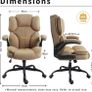 Office Chair,Fabric Desk Chair with 90 Flip up Armrest for Home or Office,Ergonomic Durable with Adjustable Height(Beige) Image 4